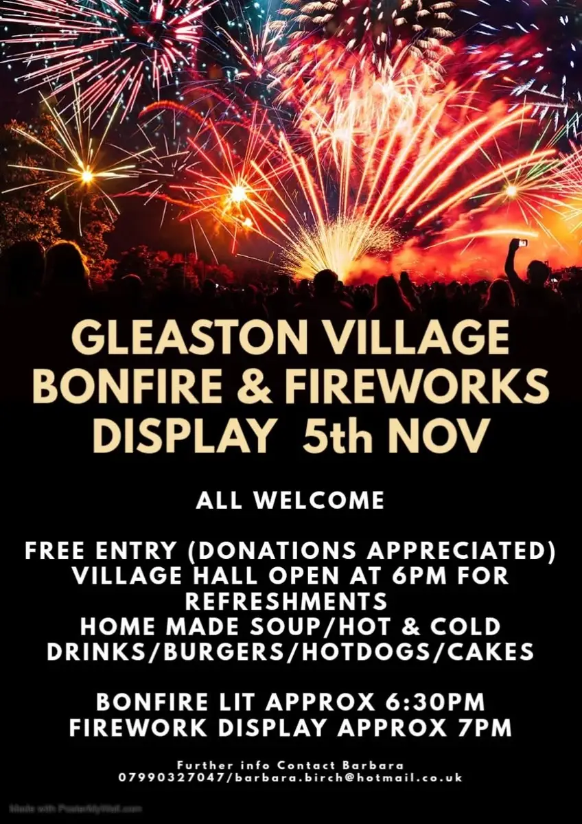 Gleaston fireworks 2026